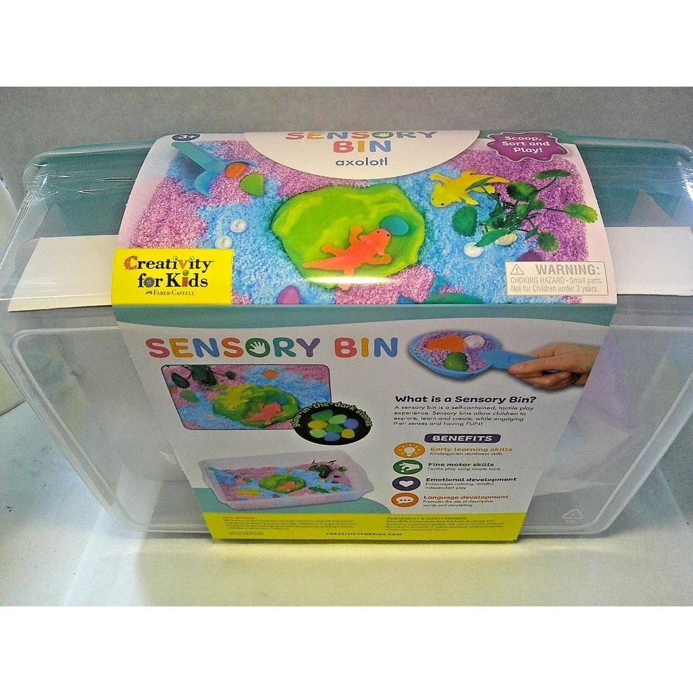 Axolotl Sensory Bin for - Axolotl Toys Sand Sensory Toy with Lid, Art and Cra...